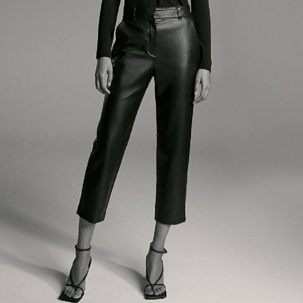 Aritzia Babaton | Hasek Faux Leather Cropped High Waisted Pants - Size 10